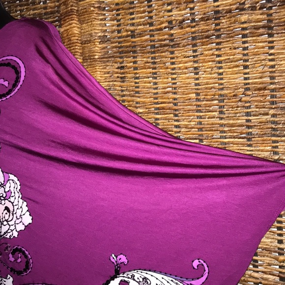 Purple Beaded Off The Shoulder Dress - Picture 5 of 7
